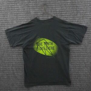 Vintage 90s The X-Files T-Shirt XL Black The Truth Is Out There Single Stitch